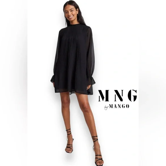 Mango | Dresses | Small New Mng Mango Black Mini Pleated Dress | Poshmark Mango | Dresses | Small New Mng Mango Black Mini Pleated Dress | Poshmark